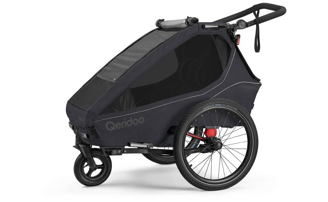 Qeridoo Kidgoo2 Kinder-Fahrradanhänger in Phantom Grey