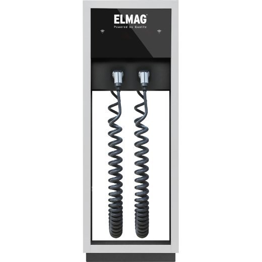 Elmag Doppelladestation BOOGIE 2x22kW-3ph mit Spiralkabel
