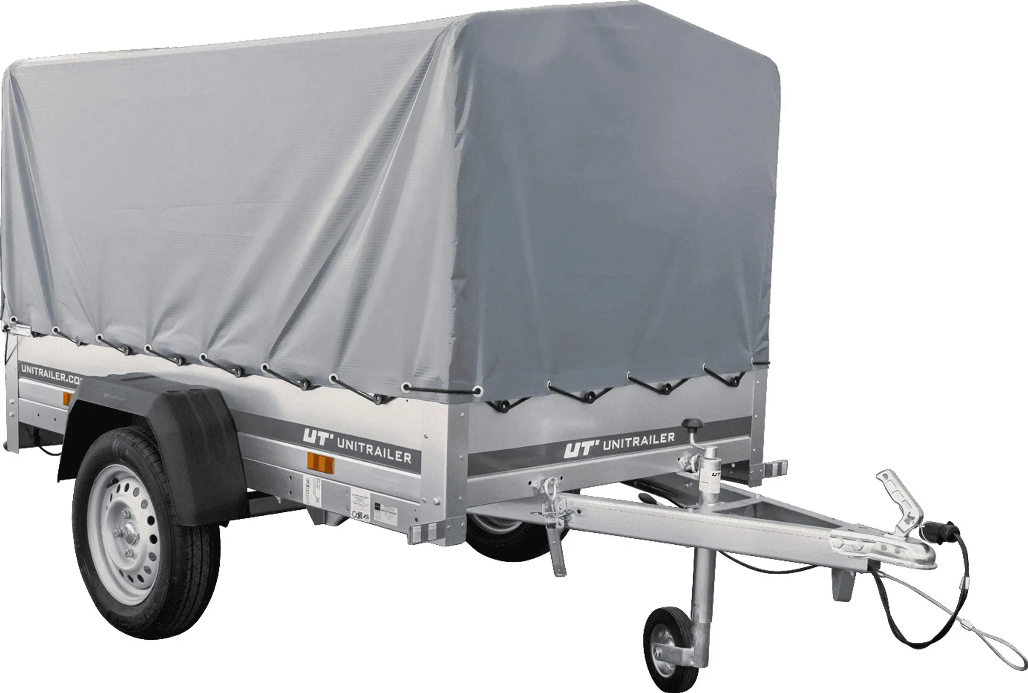 Tieflader-Pkw-Anhänger Garden Trailer 200 KIPP 200×106 cm 750 kg mit Hochspriegel, Hochplane und Stützrad