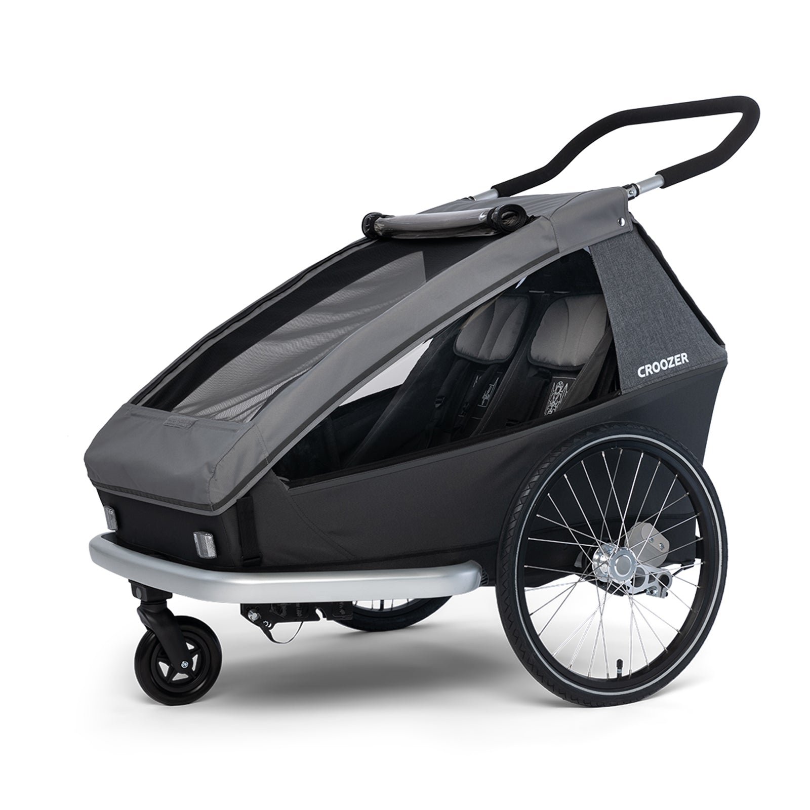 Croozer Kid Keeke 2 Kinder-Fahrradanhänger - Mountain Grey komfortabel