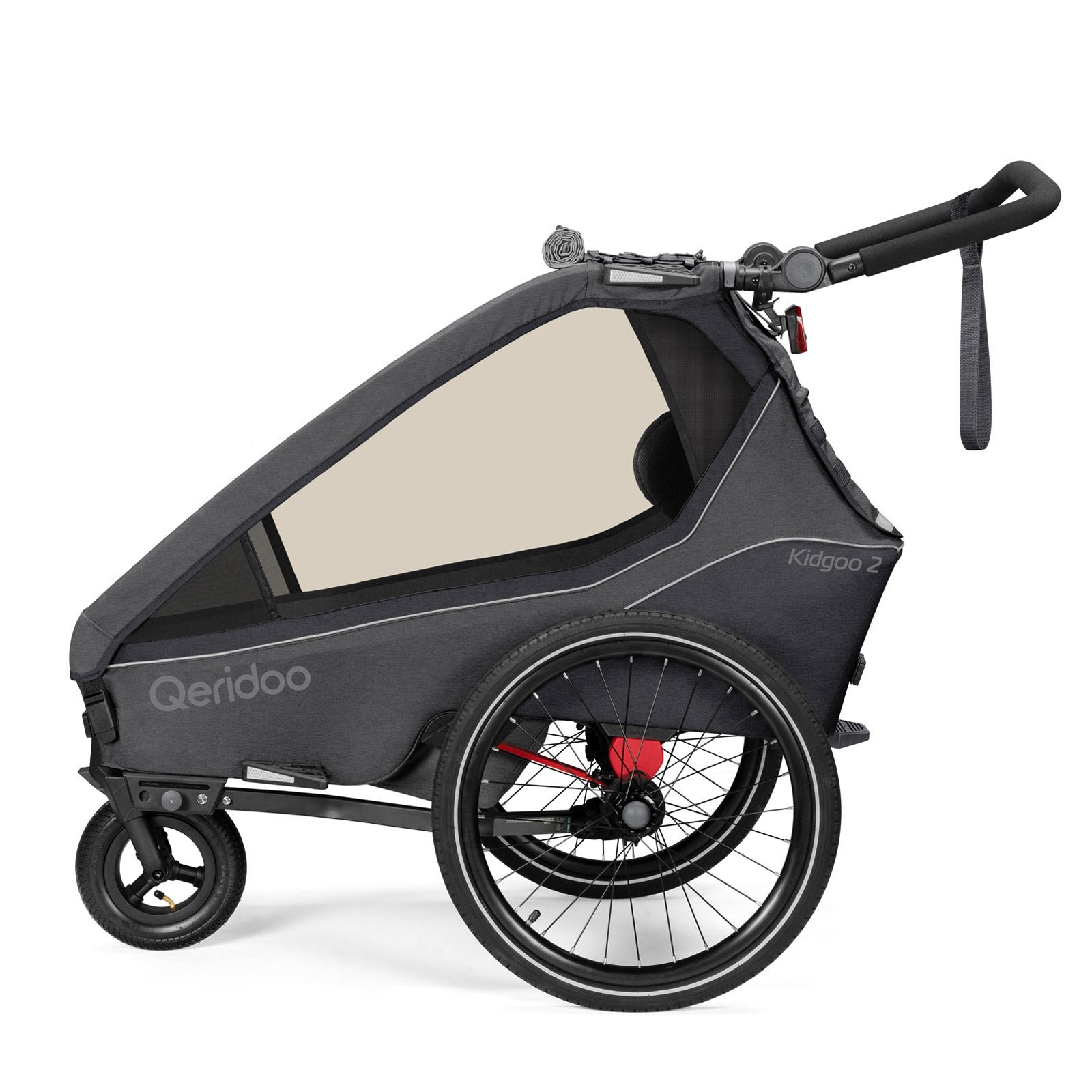 Qeridoo Kidgoo2 Kinder-Fahrradanhänger (2023) – Steel Grey