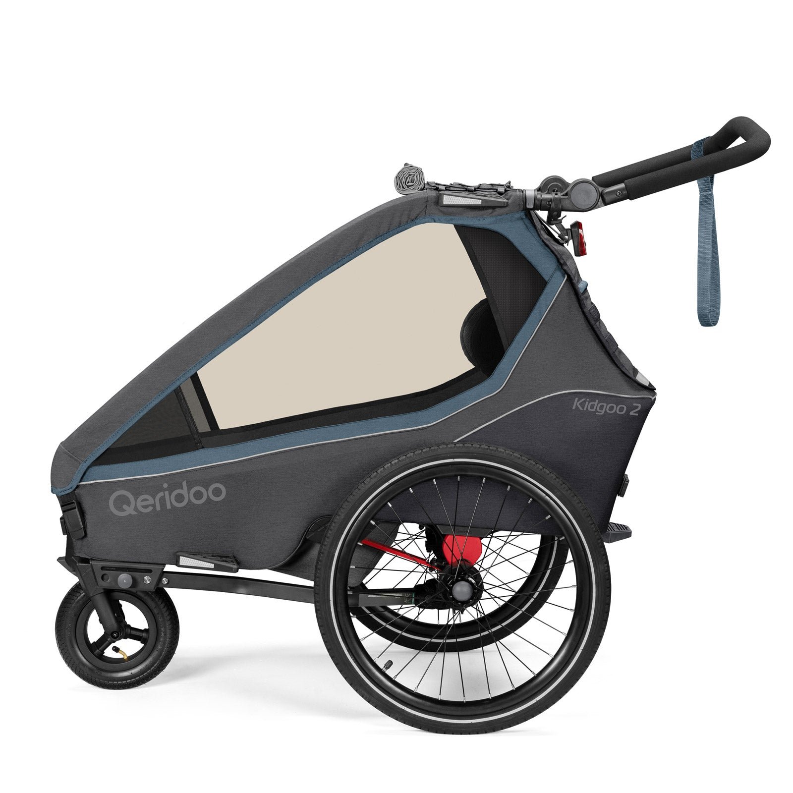 Qeridoo Kidgoo2 Kinder-Fahrradanhänger (2023) – Navy Blue