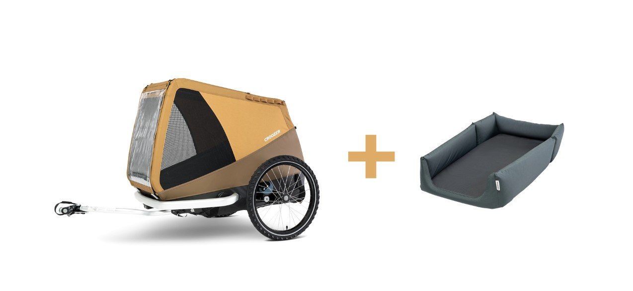 Croozer Dog Mikke Easy Start Vorteilspaket mit Anhänger und Hundebett