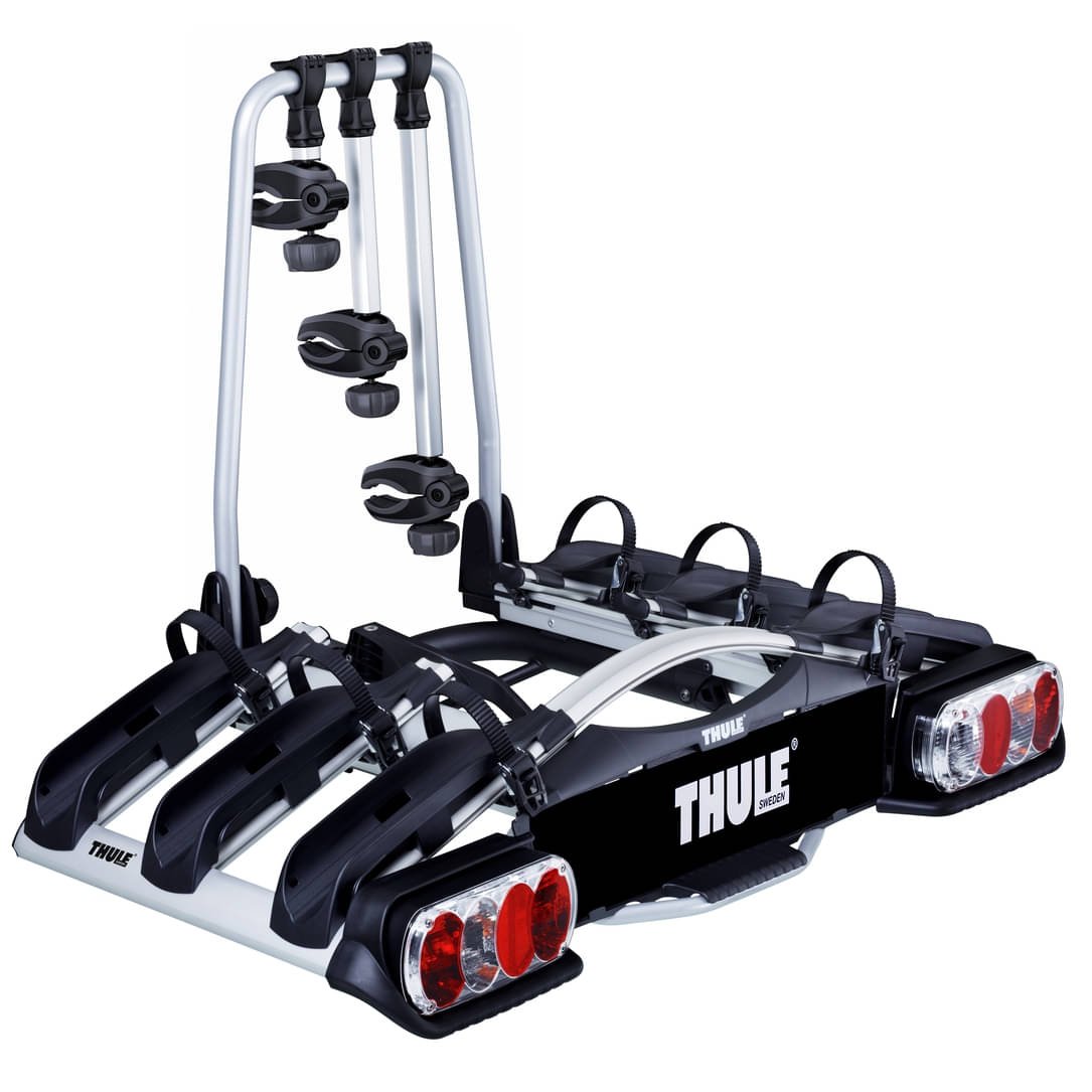 THULE EuroWay G2 robuster Kupplungsträger für 3 Fahrräder, Schwarz/Aluminium