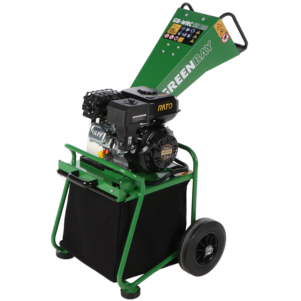 GreenBay GB-WRC 55 RB Häcksler mit Verbrennungsmotor Benzinmotor RATO R210-A 7 PS