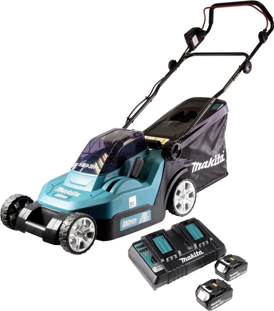 Makita DLM432 PT2 | Rasenmäher mit 2 x Akku 5,0 Ah und Ladegerät
