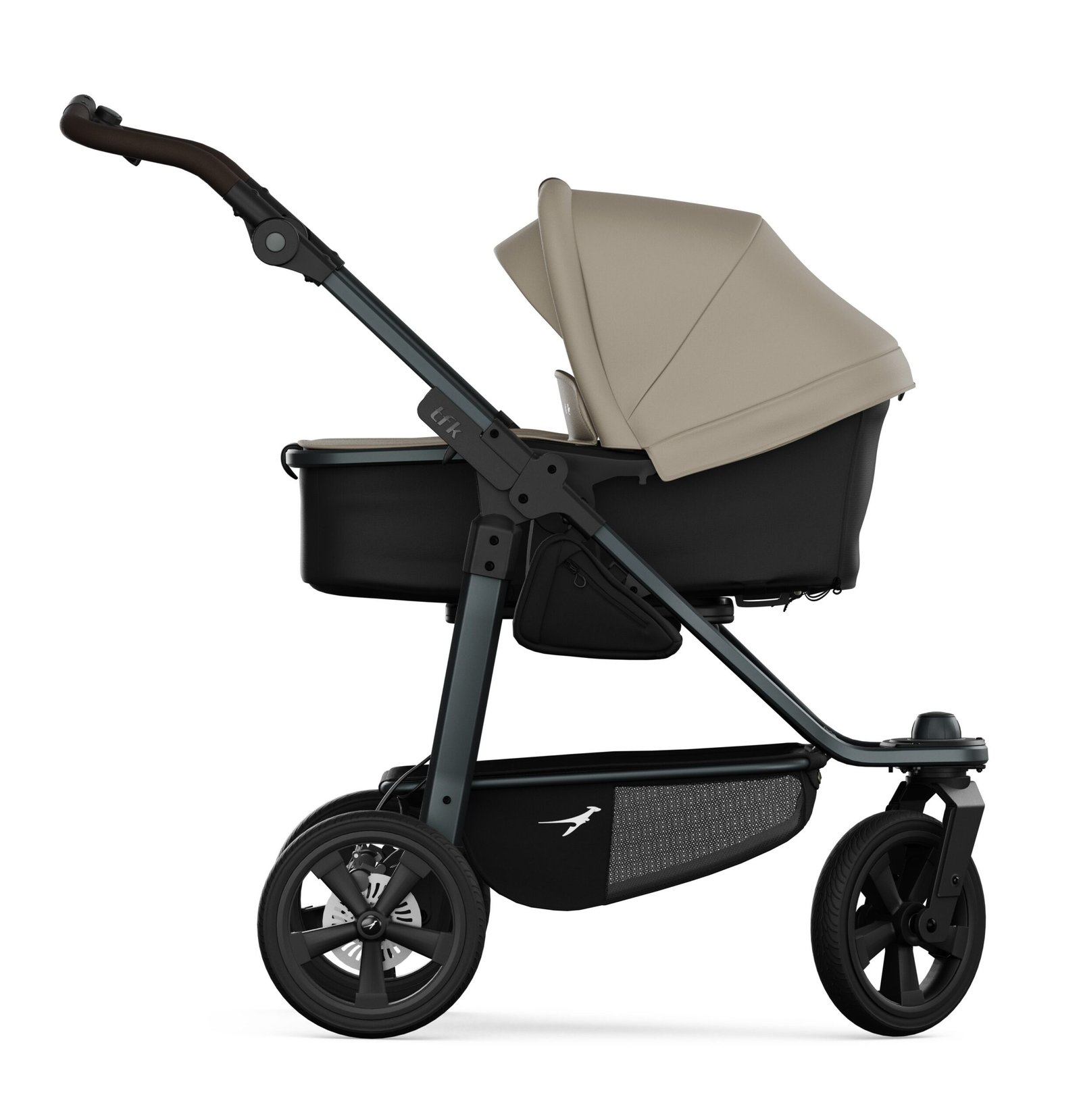 TFK mono 3 Kombi-Kinderwagen mit Luftkammer-Radset, Sand