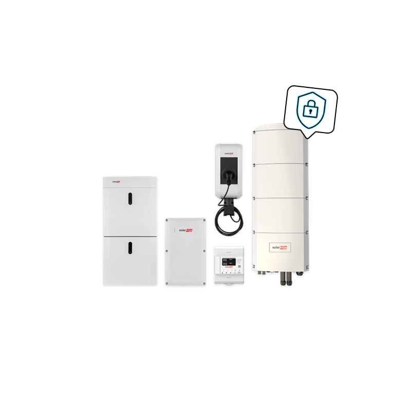 SolarEdge Home Ersatzstrom-Kombipaket mit Ladestation, SE10K-RWB48 und 9,7 kWh