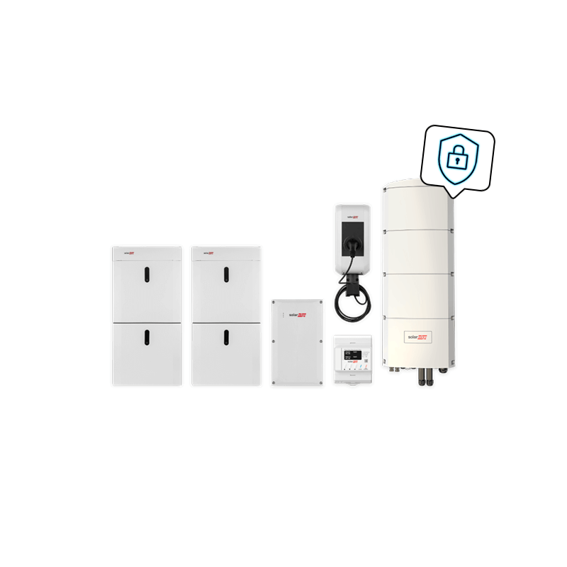 SolarEdge Home Ersatzstrom-Kombipaket mit Ladestation, SE10K-RWB48 und 19,4 kWh