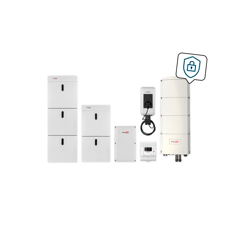 SolarEdge Home Ersatzstrom-Kombipaket mit Ladestation, SE10K-RWB48 und 24,25 kWh